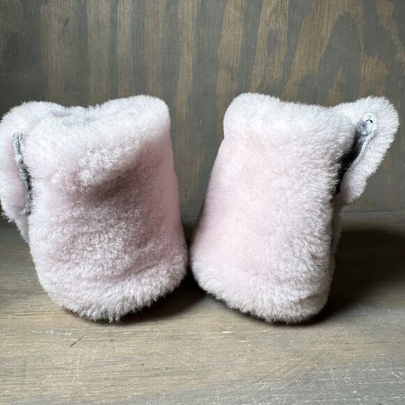 SOREL Toddler Girl Childs Size 7 Bear Paw Slippers Shoes Shearling Light Pink - Picture 4 of 9